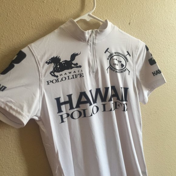 White  Hawaii Hybrid Polo Jersey Tops - Picture 3 of 16